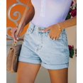 thumbnail image 2 of Pantalones cortos de mezclilla Onlypuff para mujer, denim Boyfriend, azul claro, talla M, 2 of 4