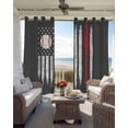 thumbnail image 6 of American Flag Kitchen Curtains Retro US Flag Baseball Stars Gray Cafe Short Curtains for Bathroom Blackout Window Curtain Grommet Small Window Treatment Tier Drapes for Bedroom Living Room 52"x45"x2, 6 of 9