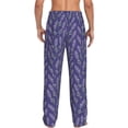 thumbnail image 3 of Uemuo Lavender Flowers Pattern Men's Wide Leg Palazzo Lounge Pants with Pockets Light Weight Loose Comfy Casual Pajama Pants-XX-Large, 3 of 9