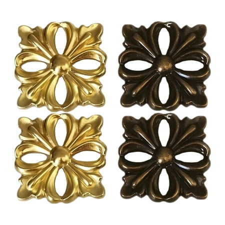 

Column Decorative Piece Hollow Out Sheet Zinc Alloy Hollowed Decal 4 Pcs