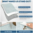 thumbnail image 5 of Hasoo Washable Geometric Border Living Room Area Rug 8x10 Large Modern Solid Soft Stain Resistant Indoor Light Blue Neutral Carpet, 5 of 6