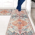thumbnail image 3 of Boho Farmhouse Kitchen Rugs - Orange Non-Slip Absorbent Stain Resistant Floor Mat for Kitchen Laundry Room, Area Runner Rug, Set of 2, Adds a Bohemian and Rustic Flair, 3 of 6
