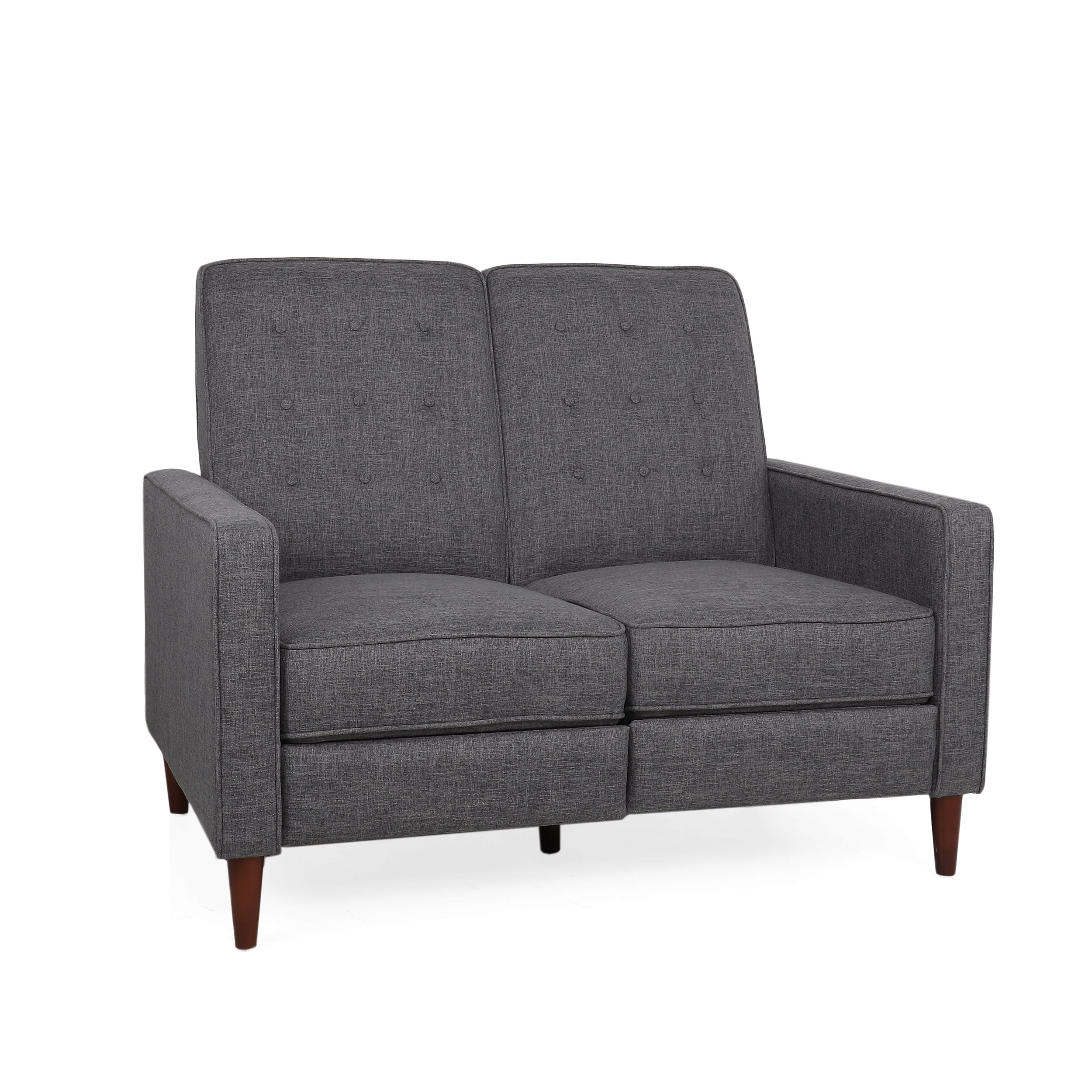 GDF Studio Manville Contemporary Faux Leather Tufted Loveseat Pushback