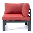 thumbnail image 4 of LeisureMod Chelsea Outdoor Patio Sectional Loveseat Sofa and Coffee Table Set, 4 of 8