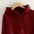 thumbnail image 7 of UJNDER Sweatshirt Color Pullover Casual Hooded Sleeve Pocket Women's Long Solid Women's Coat Red L, 7 of 7