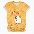 thumbnail image 4 of Godom Halloween Shirts for Women Cute Ghost Graphic T Shirt Halloween Short Sleeve Tee Tops, 4 of 4