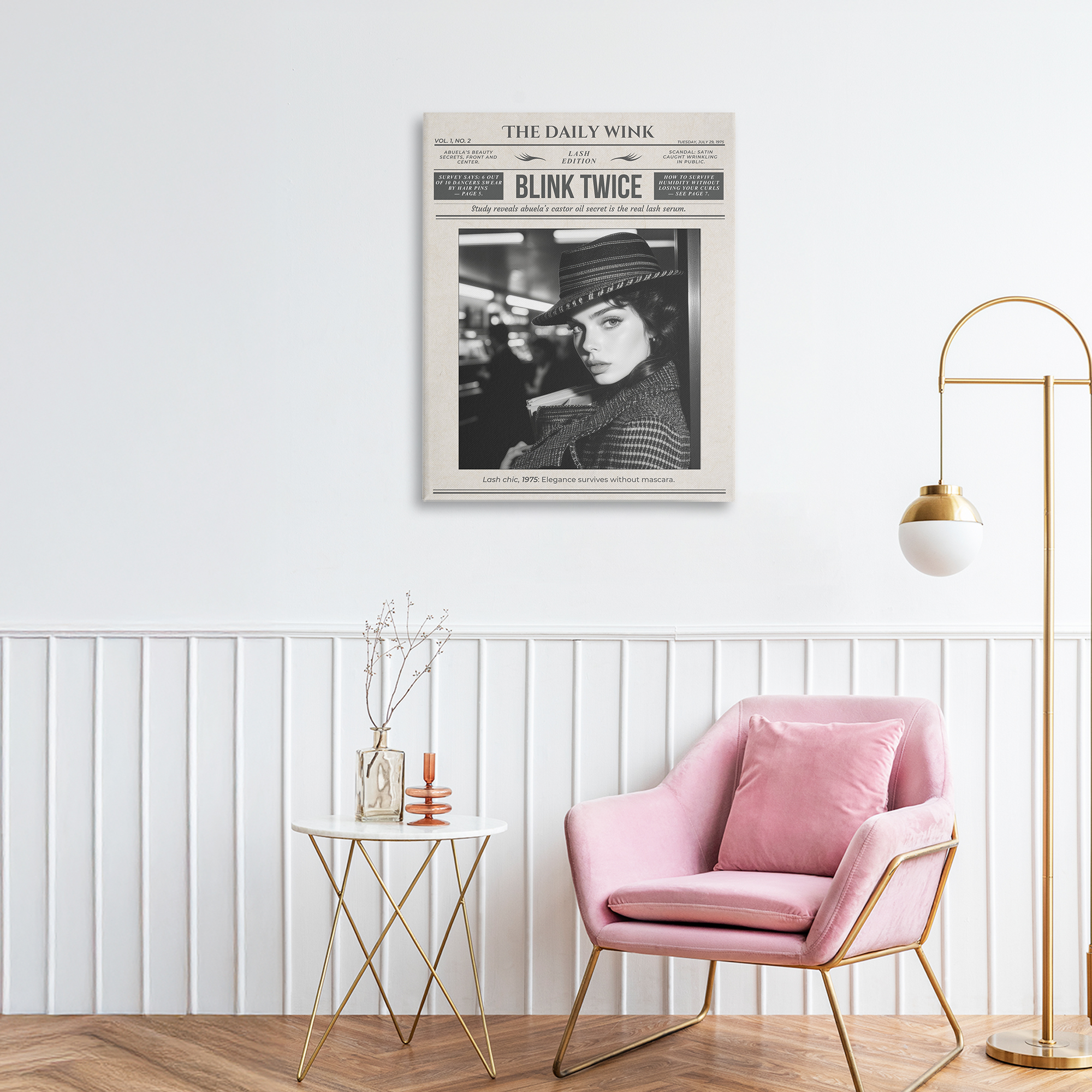 The Daily Wink Magazine Canvas Wall Art, design by A Barefoot Stylist