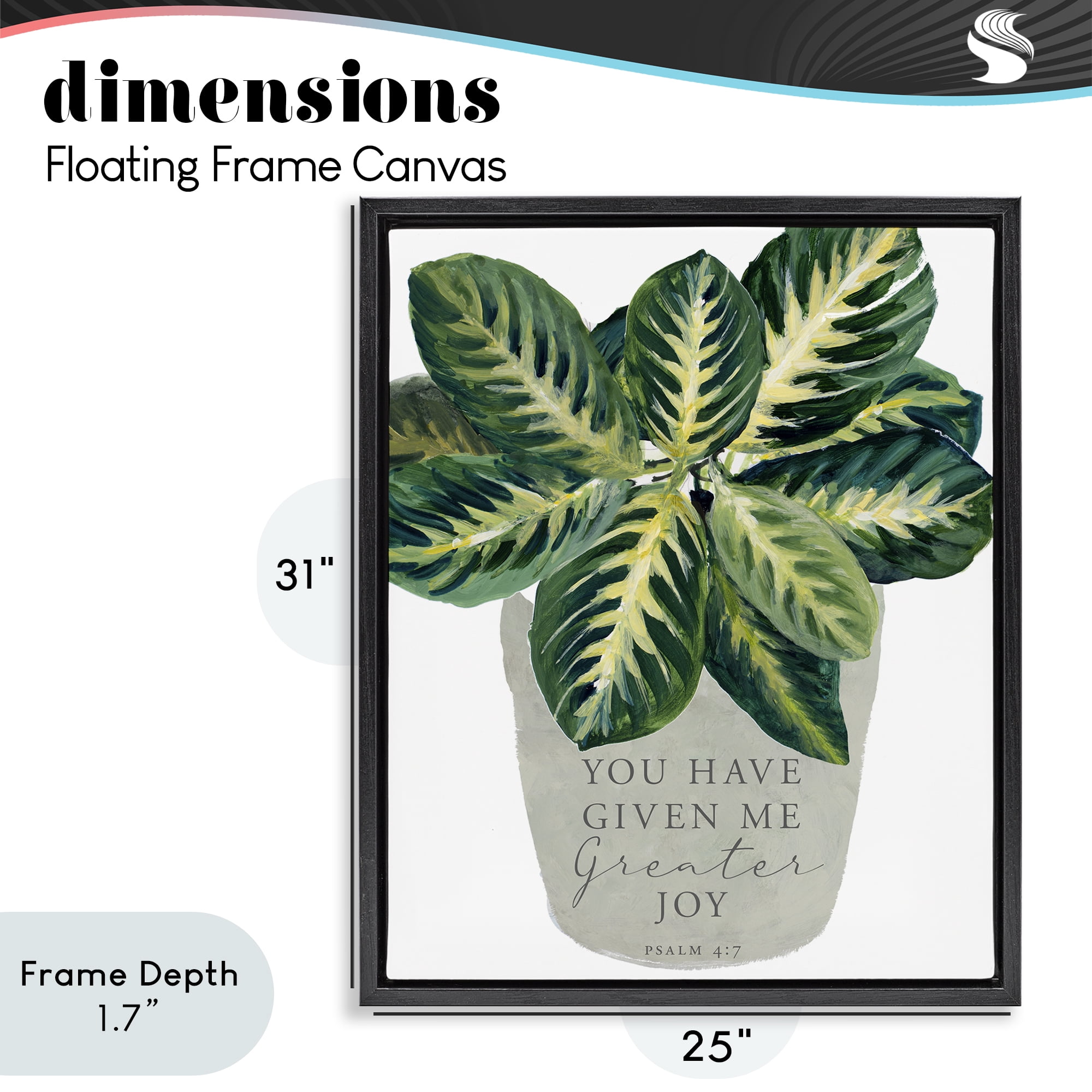 Stupell Industries Prayer & House Plant Black Framed Floater Canvas Wall Art, design by Lanie Loreth