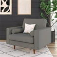 thumbnail image 3 of Pemberly Row Modern Upholstered Fabric Arm Chair in Charcoal, 3 of 5