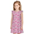 thumbnail image 1 of Balery Cute Watermelon Flamingo Camisón de princesa para niñas, pijama de algodón con mangas abullonadas, suave y bonito.-Medium, 1 of 6