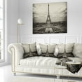 thumbnail image 3 of Designart Vintage View of Paris France - Cityscape Photo Throw Pillow - 16x16, 3 of 5