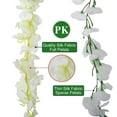 thumbnail image 3 of Artificial Silk Wisteria Vine Rattan Garland Fake Hanging Flower Wedding Party Home Garden Outdoor Ceremony Floral Decor,4.6 ft, 6 Pieces (White-3), 3 of 5