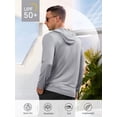 thumbnail image 6 of NORTHYARD Men's Hoodie Sun Protection Shirts with Long Sleeves UPF 50+ UV Swim Rash Guard for Fishing Hiking Beach Hooded Lightgrey XL, 6 of 6