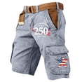 thumbnail image 2 of Men's American Flag Cargo Shorts USA 250th Anniversary Patriotic Outdoor Tactical Shorts with Multi-Pockets, 2 of 4