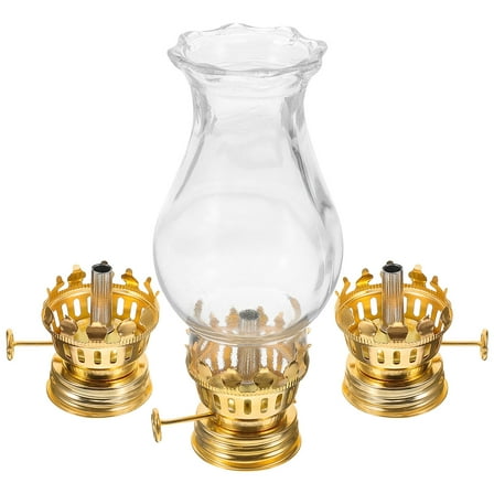 Vintage Oil Lamp Burner with Glass Shade Parts for Home Assorted Color Elegant Lighting Effect 6.5 Inches