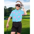 thumbnail image 2 of Lanbubble Boys Polo Shirt Hawaiian Palm Print Short Sleeve Casual Golf Collared Shirts Sizes 7-14Y, 2 of 5