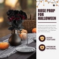 thumbnail image 2 of KAKOWELY 12 rosas negras artificiales para decoración de Halloween, 2 of 4