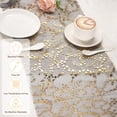 thumbnail image 3 of Caminito de mesa Uxcell negro y dorado, 11" x 9 pies, decoración de malla metálica con lentejuelas, 3 of 6