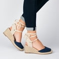 thumbnail image 4 of Journee Womens Monte Wedge Heel Espadrille Sandals, Widths Available, 4 of 10