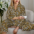 thumbnail image 6 of Yiaed Leopard Print Pajamas Women's Long Sleeve Sleepwear Soft Button Down Loungewear Pjs Lounge Set Nightwear Womens Pajama Pants-X-Large, 6 of 7