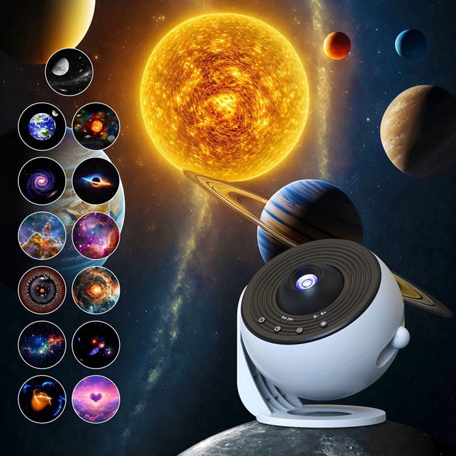 Indoor Galaxy Projector HD Starlight Lamp with Bluetooth Speaker 13 Film Reels 360° Ro y5754