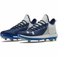thumbnail image 3 of Under Armour Bryce Harper 4 Low Men's Metal Baseball Cleats, White / Royal, 9, 3 of 4
