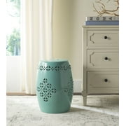 Safavieh Quatrefoil Drum Indoor/Outdoor Garden Patio Stool, Light Blue