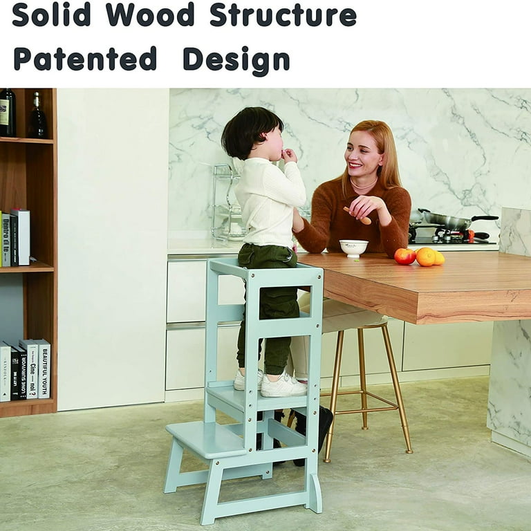 Free Shipping SDADI LT05G Mother s Helper Adjustable Height Kids Kitchen Step Stool Gray Walmart