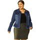 thumbnail image 1 of ChaqueDe MezclilDeshilachaCon Frente Lavado Clásico PaMujer De TalGrande Azul oscuro 2X, 1 of 6