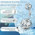 thumbnail image 3 of Titanium Belly Button Rings, 14G Belly Button Piercing 14mm 12mm 10mm 8mm Short Long Belly Ring Cubic Zirconia Internally Threaded Navel Piercing Jewelry for Women Men, 3 of 8