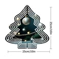 thumbnail image 7 of Stylish Metal Hanging Christmas Tree Wind Spinner - Festive Garden Decoration with Concentric Lines & White Ornament Design, 7 of 7