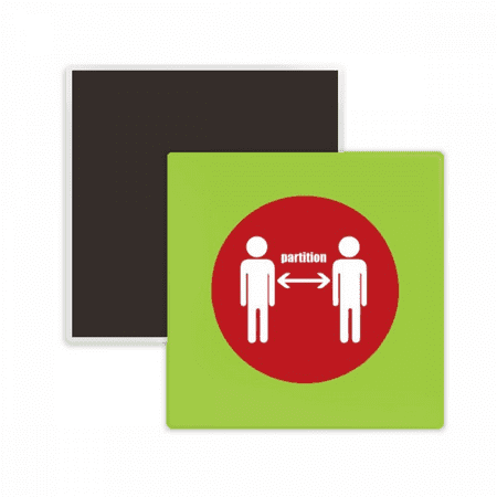 

Keep Away Safe Distance Isolation Square Ceracs Fridge Magnet Keepsake Memento