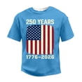thumbnail image 4 of Mens 250 Anniversary Usa Shirts Patriotic Independence Day Shirt Crew Neck Graphic American Flag Tees Short Sleeve Big and Tall Usa Flag T Shirts Light Blue XL, 4 of 4