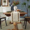 thumbnail image 2 of Coloody Farmhouse Table Runner Natural Burlap Table Runner Handmade Burlap Weave Table Runners Placemat, 11.8 x 118 inch (Brown), 2 of 8
