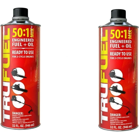 Pre-Blended 2-Cycle Fuel for Outdoor Equipment - 32 oz. (2-Pack, 50:1)