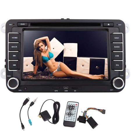 EinCar Android 5.1 Quad Core Lollipop Double Din Car Stereo 7 inch Auto Radio for Jetta Golf Passat EOS Support GPS Nav Mirror Link Subwoofer AUX iPod iPhone 3G Wifi Reverse camera Input