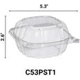thumbnail image 2 of VeZee 5" Clamshell Clear Plastic Hinged Lid Containers (QTY 50), 2 of 6