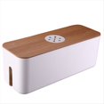 thumbnail image 1 of Caja de Almacenamiento de Cables de Madera, Caja de Almacenamiento de Cables Alimentación, Cargador A Prueba de Polvo, Caja de Almacenamiento para Cables Domésticos, StorageBox C, 1 of 5