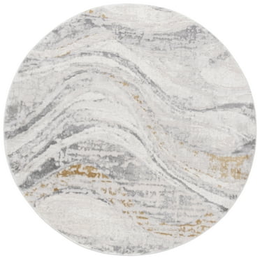 SAFAVIEH Palma Lucas Abstract Area Rug, Beige/Light Grey, 3' x 3' Round