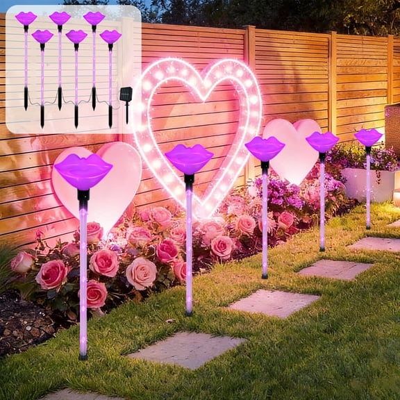 Valentine's Day Solar Lights, Staron LED Classic Heart Shape Outdoor Decor, Waterproof IP55 Easy Install Garden Yard Patio Holiday Decoration