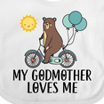 thumbnail image 4 of Inktastic My Godmother Loves Me Bear Boys or Girls Baby Bib, 4 of 4