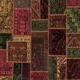 thumbnail image 1 of Ahgly Company Indoor Square Patchwork Brown Transitional Area Rugs, 4' Square, 1 of 4