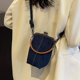 thumbnail image 3 of Bolso bandolera de mezclilla para teléfono, bolso de mano con cierre de beso para mujer, con asa superior, correa de hombro ajustable, bolso cruzado para reuniones y fiestas., 3 of 8