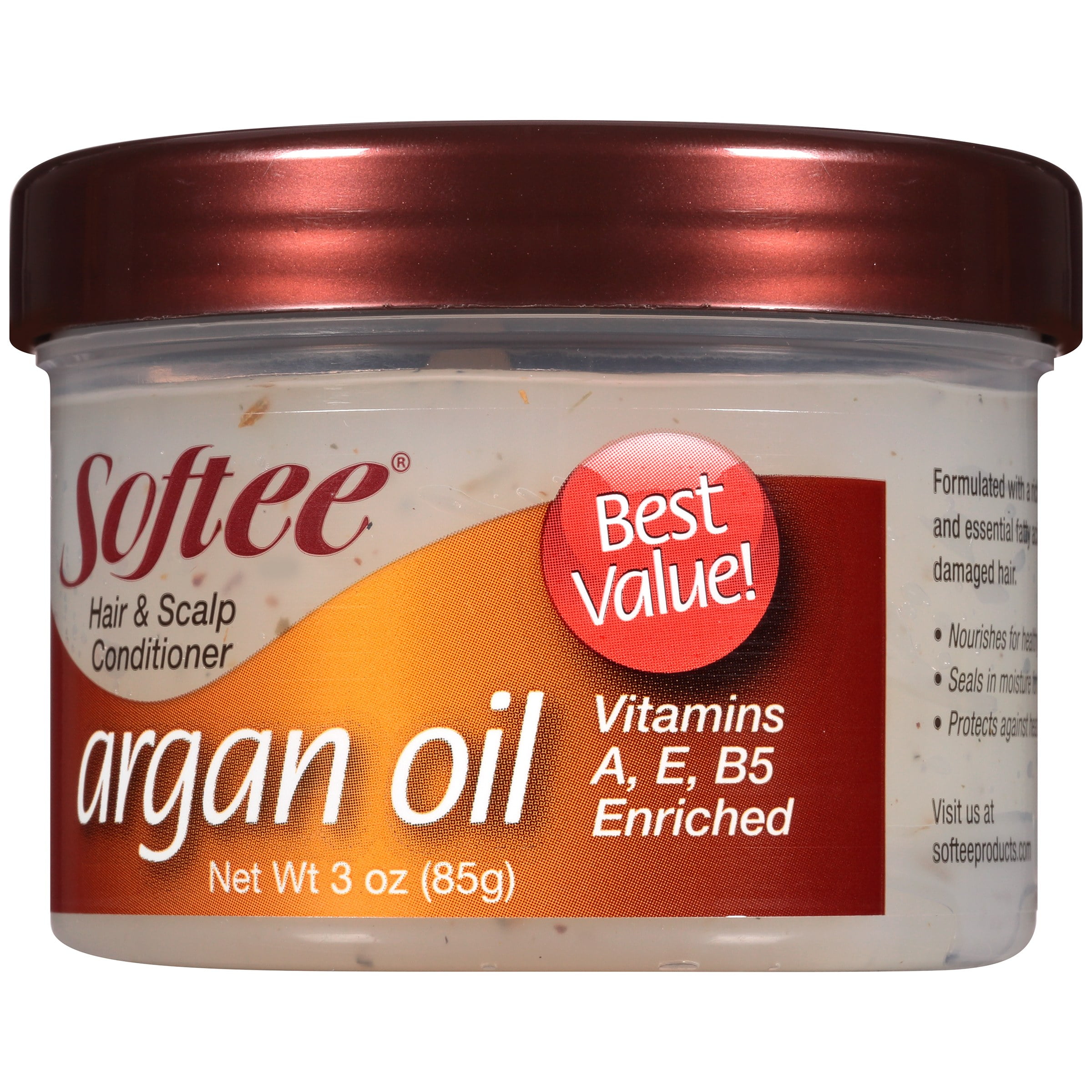 (2 pack) Softee Argan Oil Hair & Scalp Conditioner for Textured Hair 3oz, Dry Hair Type