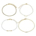 thumbnail image 2 of Ziurtnc 4Pcs Luxurious Gold Bracelets Rhinestones Hollow Heart Jewelry Sets Dainty Alloy Pearl Bracelet Gifts for Women Girls, 2 of 7