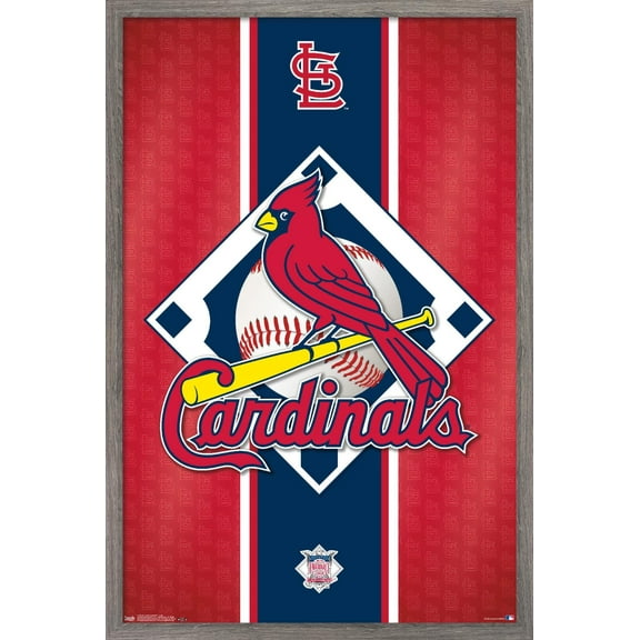 MLB St. Louis Cardinals - Logo 15 Wall Poster, 14.725" x 22.375", Framed