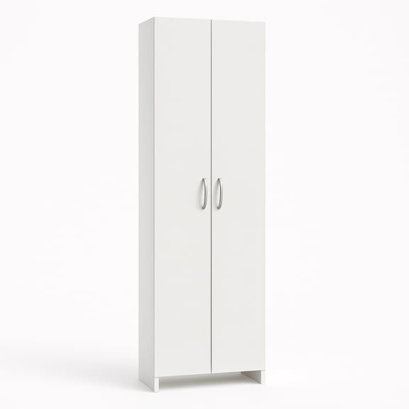 Decorotika Atlantis Modern Tall Pantry Cabinet with Doors, 72" Freestanding Kitchen Storage Cabinet with Shelves, Slim White Utility Storage Organizer for Kitchen, Laundry Room, Bathroom