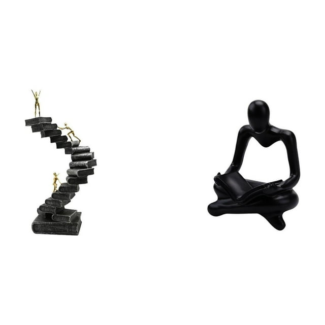 Figura Decorativa Abstracta De Resina Que Representa A Un Pensador. Ideal Para Estanterías, Escritorios, Mesas De Estar O Como Objeto Decorativo.