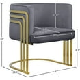 thumbnail image 3 of Meridian Furniture Rays Gray Velvet Upholstered Accent Chair, 3 of 7