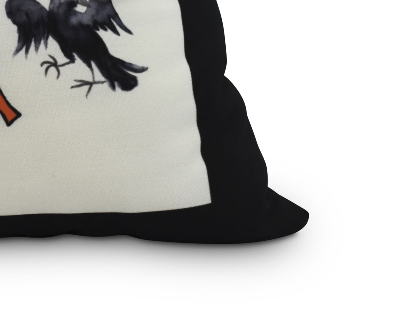 Fly Away Witch 16 Inch Cream Halloween Print Decorative Throw Pillow